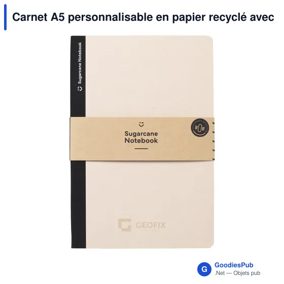 Carnet A5 personnalisable en papier recyclé avec logo - Image 10