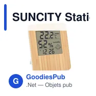 SUNCITY Station météo en bambou - Miniature 1