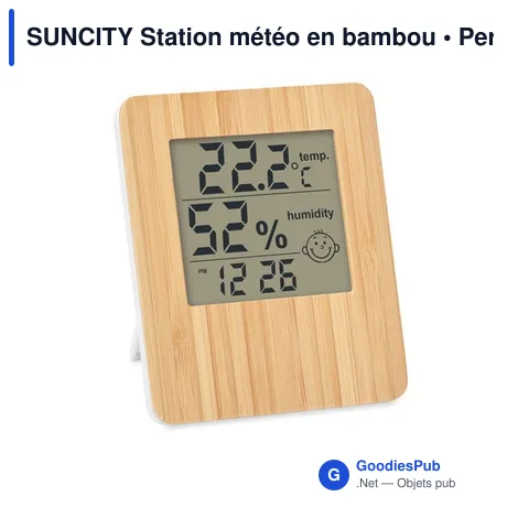 SUNCITY Station météo en bambou