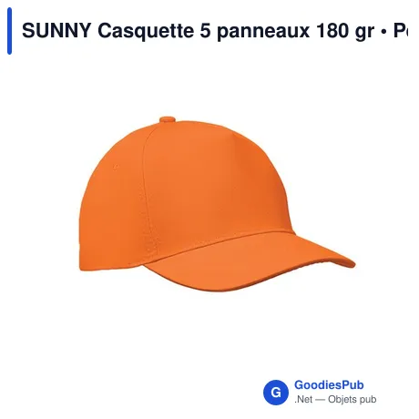 SUNNY Casquette 5 panneaux 180 gr