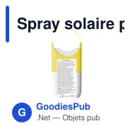 Spray solaire personnalisable SPF 30 avec logo - Sunscreen Spray HookUp - Miniature 1