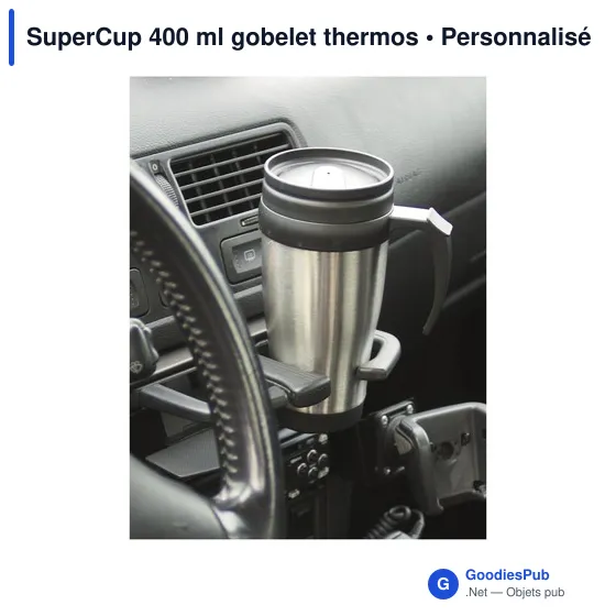 Gobelet thermos personnalisable SuperCup 400 ml avec logo - Image 2