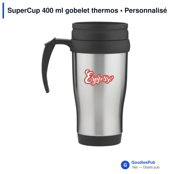 Gobelet thermos personnalisable SuperCup 400 ml avec logo - Image 4