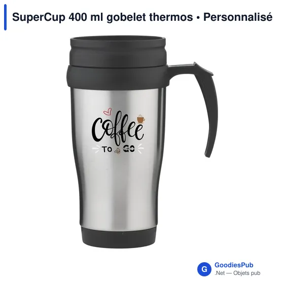 Gobelet thermos personnalisable SuperCup 400 ml avec logo - Image 7