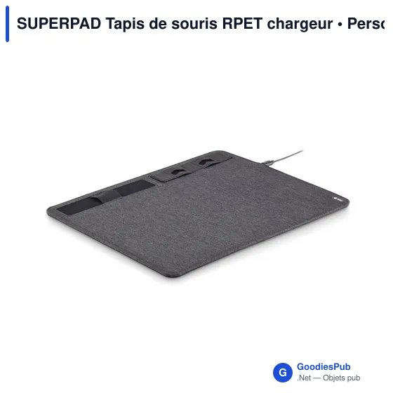 SUPERPAD Tapis de souris RPET chargeur 15W - Image 1