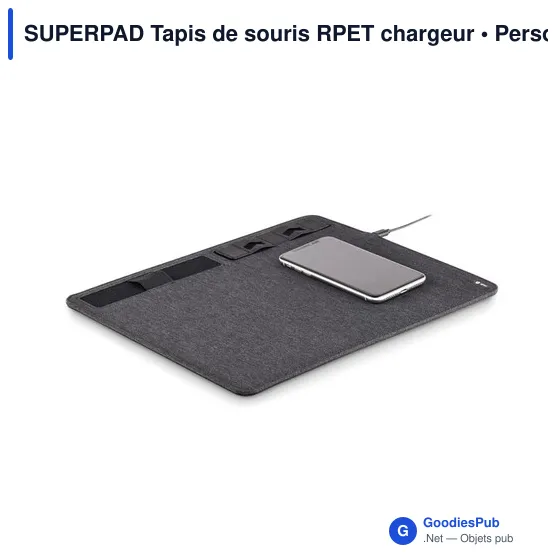 SUPERPAD Tapis de souris RPET chargeur 15W - Image 3