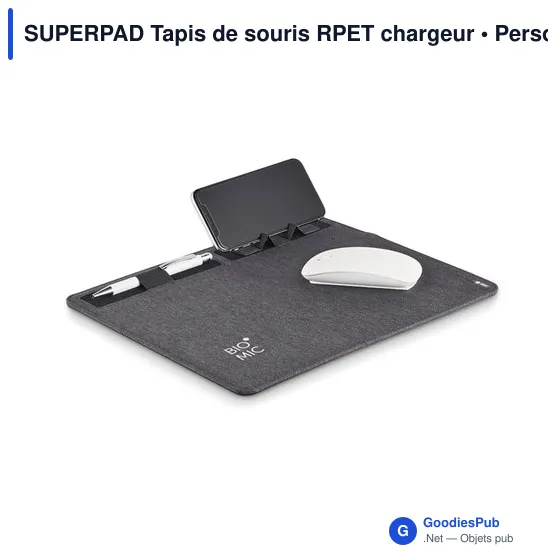 SUPERPAD Tapis de souris RPET chargeur 15W - Image 4