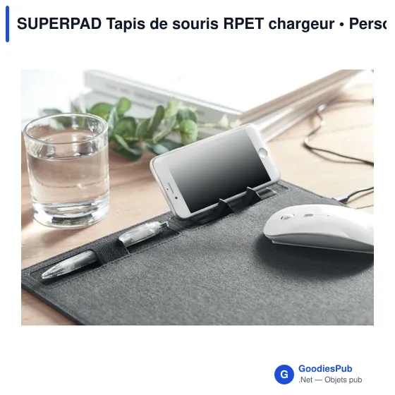 SUPERPAD Tapis de souris RPET chargeur 15W - Image 5