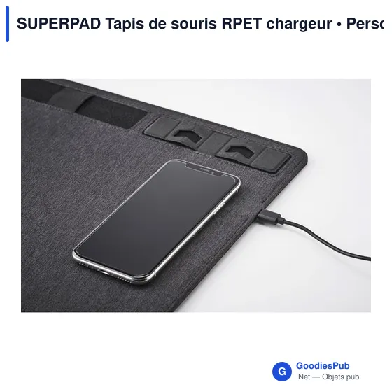 SUPERPAD Tapis de souris RPET chargeur 15W - Image 6
