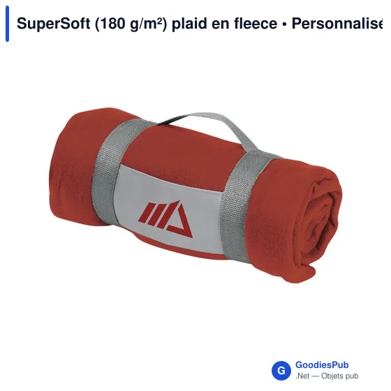 Plaid en polaire personnalisable SuperSoft avec logo - Image 4