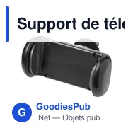Support de téléphone personnalisable en ABS avec logo - Clayton - Miniature 2