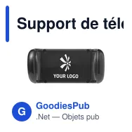 Support de téléphone personnalisable en ABS avec logo - Clayton - Miniature 5