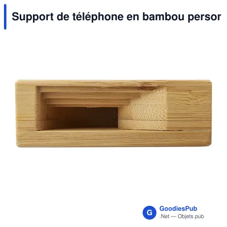 Support de téléphone en bambou personnalisable avec logo - Albert