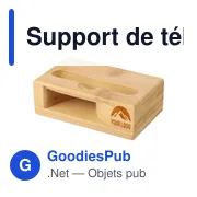 Support de téléphone en bambou personnalisable avec logo - Albert - Miniature 4