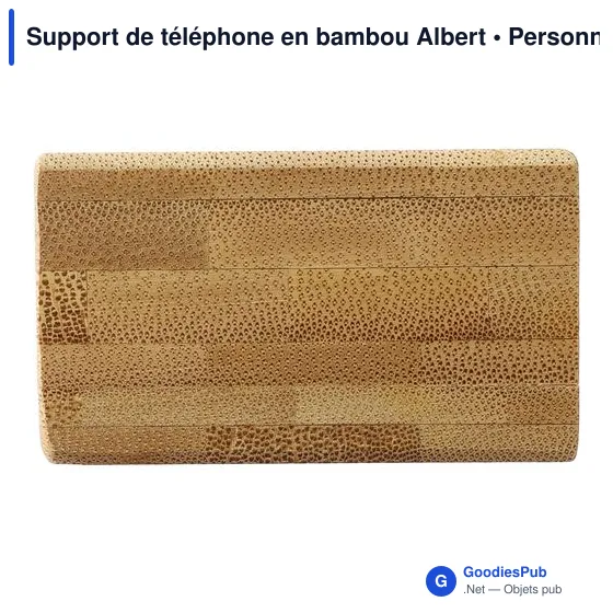 Support de téléphone en bambou personnalisable avec logo - Albert - Image 8