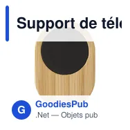 Support de téléphone personnalisable en bambou avec logo - Larry - Miniature 1