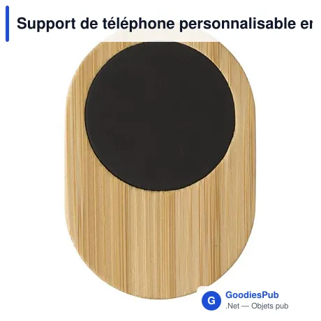 Support de téléphone personnalisable en bambou avec logo - Larry
