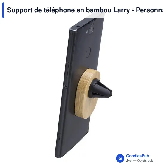 Support de téléphone personnalisable en bambou avec logo - Larry - Image 2