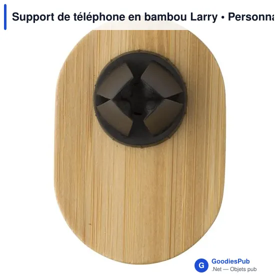 Support de téléphone personnalisable en bambou avec logo - Larry - Image 3