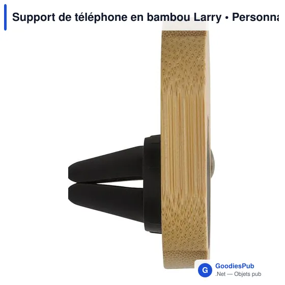 Support de téléphone personnalisable en bambou avec logo - Larry - Image 4