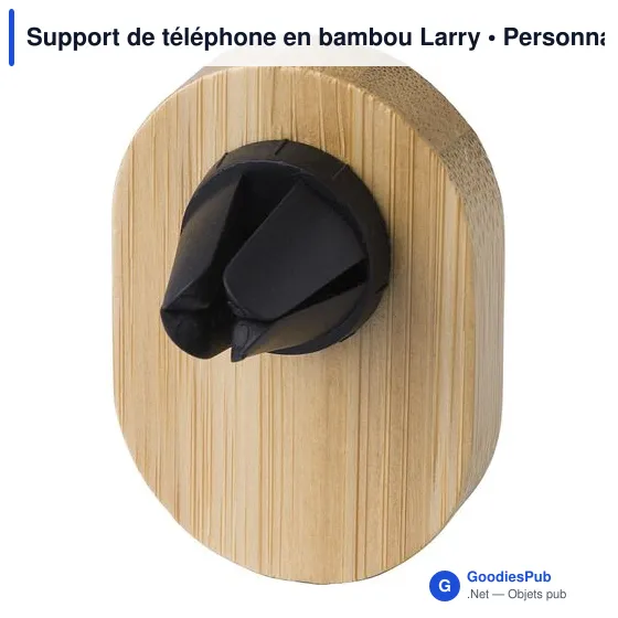 Support de téléphone personnalisable en bambou avec logo - Larry - Image 5