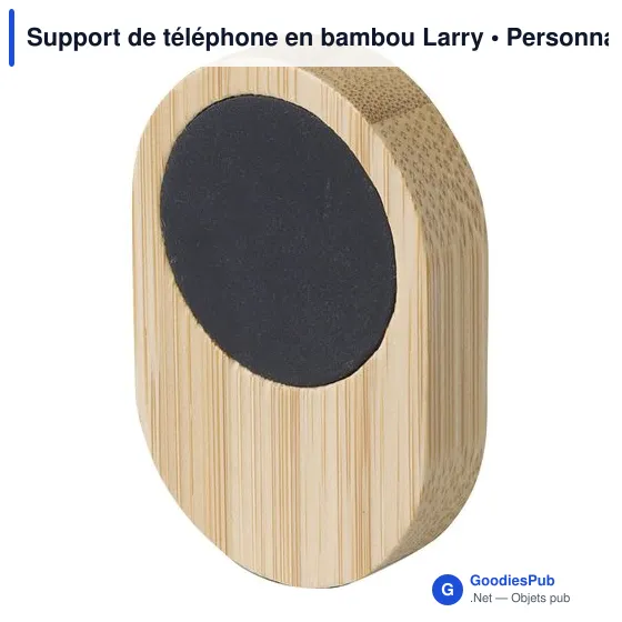 Support de téléphone personnalisable en bambou avec logo - Larry - Image 6