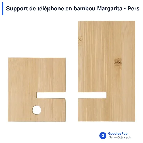 Support de téléphone personnalisable en bambou avec logo - Margarita - Image 1