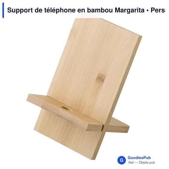 Support de téléphone personnalisable en bambou avec logo - Margarita - Image 2