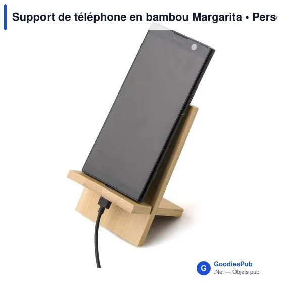 Support de téléphone personnalisable en bambou avec logo - Margarita - Image 3