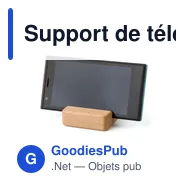 Support de téléphone personnalisable en bois d'hévéa Nyla avec logo - Miniature 4
