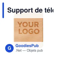 Support de téléphone personnalisable en bois d'hévéa Nyla avec logo - Miniature 5