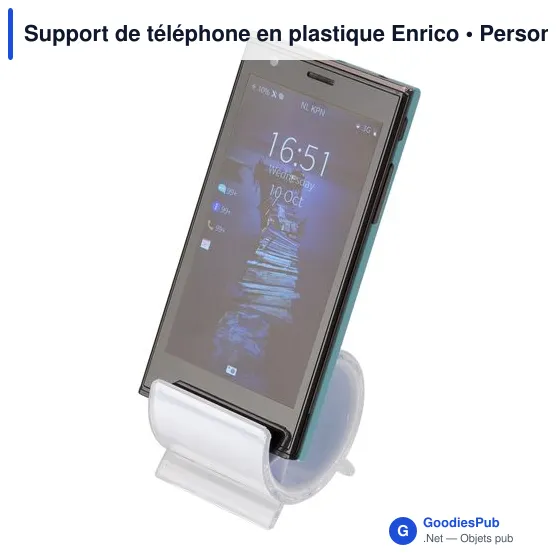 Support de téléphone en plastique personnalisable avec logo - Enrico - Image 3