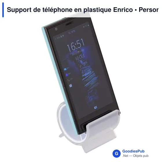 Support de téléphone en plastique personnalisable avec logo - Enrico - Image 4
