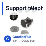 Support téléphone voiture personnalisable magnétique avec logo - 3 finitions - Miniature 1