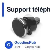Support téléphone voiture personnalisable magnétique avec logo - 3 finitions - Miniature 2