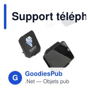 Support téléphone personnalisable avec chargeur sans fil 5W et logo - Noir - Miniature 1