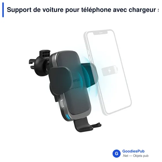 Support de voiture pour téléphone avec chargeur sans fil 10W Hama - Image 2