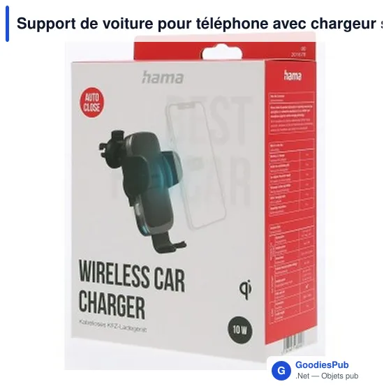 Support de voiture pour téléphone avec chargeur sans fil 10W Hama - Image 5