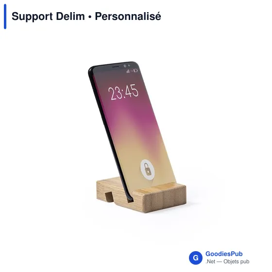 Support Delim personnalisable en bambou pour appareils mobilesavec logo - Image 3