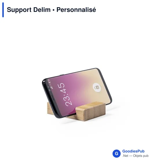 Support Delim personnalisable en bambou pour appareils mobilesavec logo - Image 4