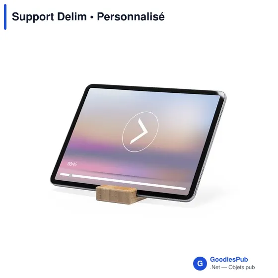 Support Delim personnalisable en bambou pour appareils mobilesavec logo - Image 5
