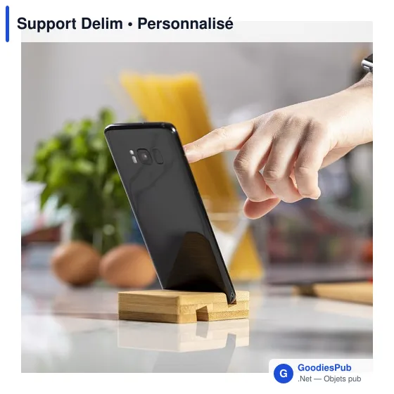 Support Delim personnalisable en bambou pour appareils mobilesavec logo - Image 8