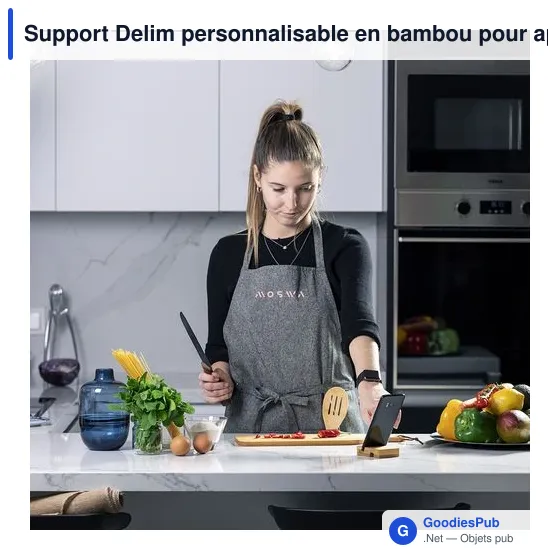 Support Delim personnalisable en bambou pour appareils mobilesavec logo - Image 10