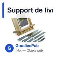 Support de livre de cuisine personnalisable et 5 couteaux avec logo - Acacia - Miniature 1