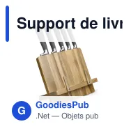 Support de livre de cuisine personnalisable et 5 couteaux avec logo - Acacia - Miniature 2