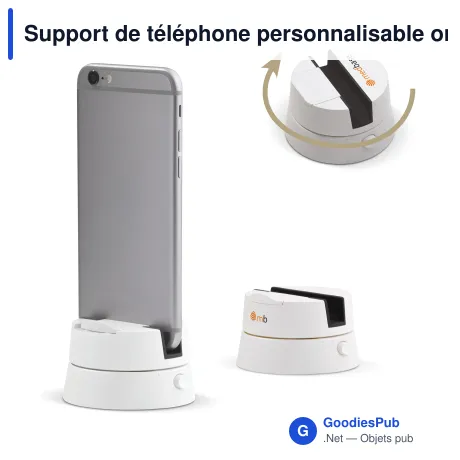 Support de téléphone personnalisable orientable à 270° avec logo - Photo