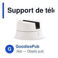 Support de téléphone personnalisable orientable à 270° avec logo - Photo - Miniature 2