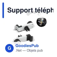Support téléphone voiture personnalisable en ABS et TPR avec logo - Classique - Miniature 1