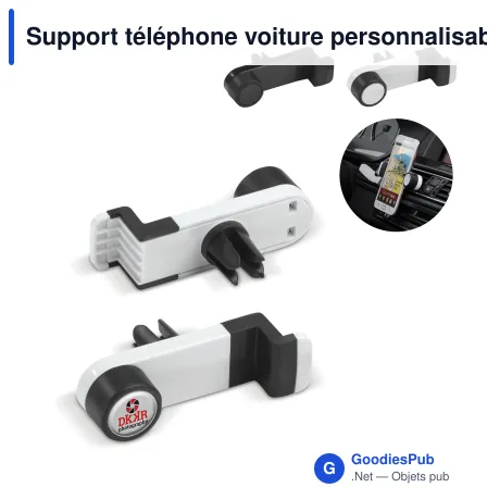 Support téléphone voiture personnalisable en ABS et TPR avec logo - Classique