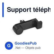 Support téléphone voiture personnalisable en ABS et TPR avec logo - Classique - Miniature 3